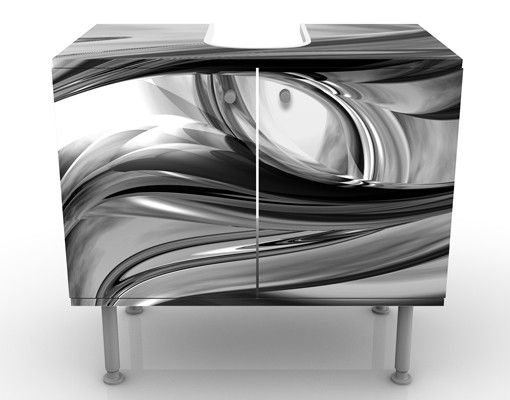 Mobile sottolavabo - Illusione II - Mobile bagno bianco, nero e grigio