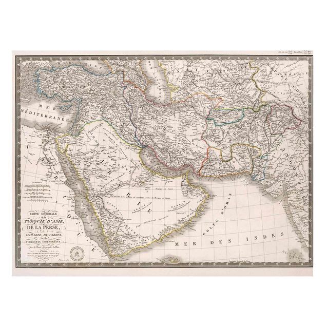 Lavagna magnetica - Cartina vintage in Oriente