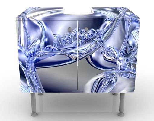 Mobile sottolavabo - Fumo liquido - Mobile bagno blu