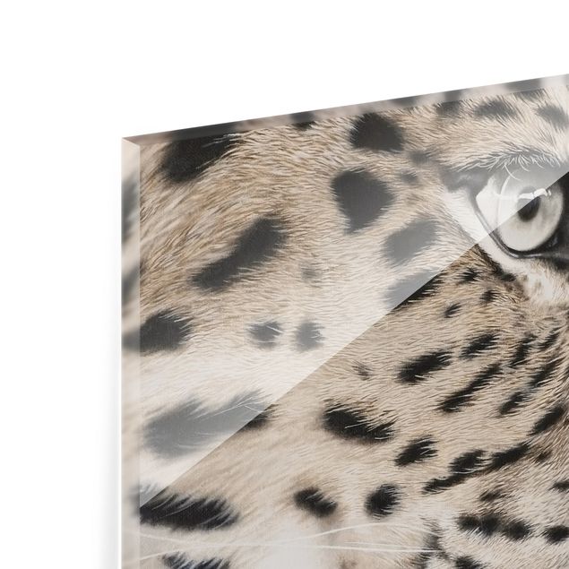 Paraschizzi in vetro - Il leopardo - Quadrato 1:1