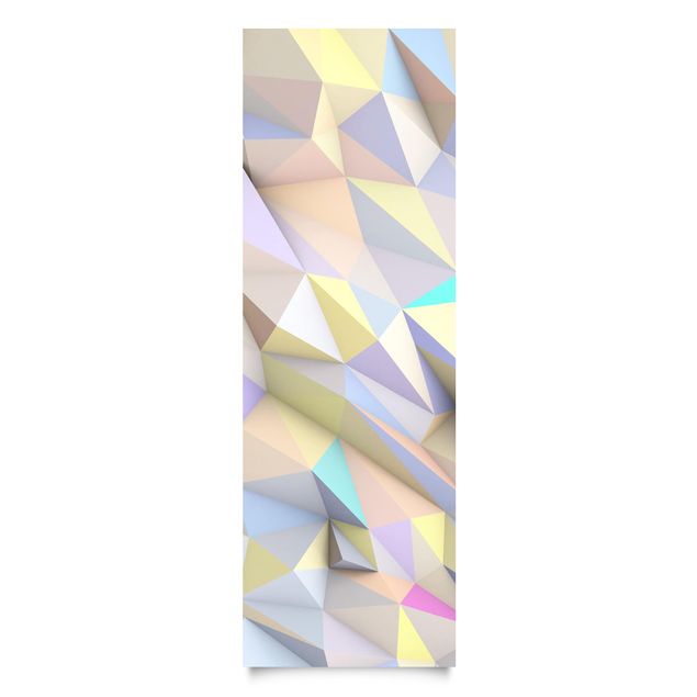 Carta Adesiva per Mobili - Triangoli geometrici 3D in pastello
