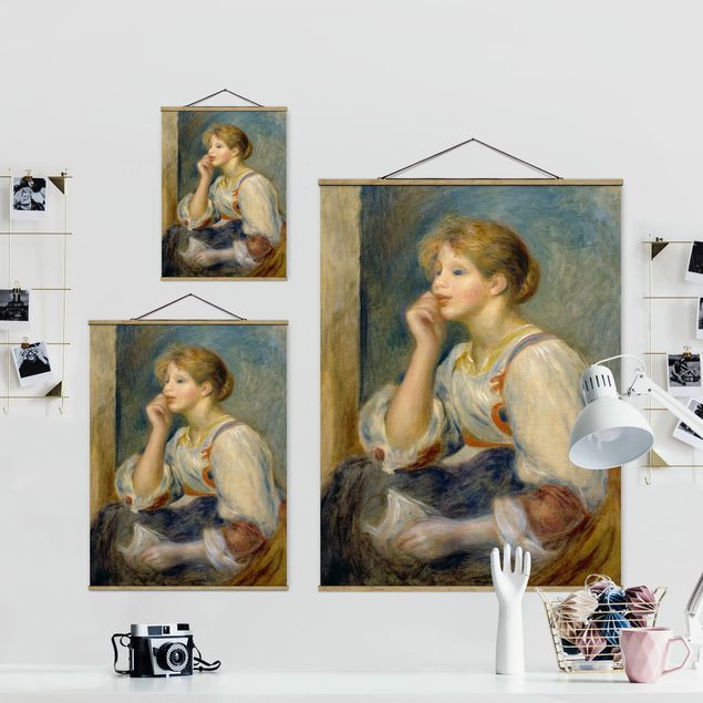 Foto su tessuto da parete con bastone - Auguste Renoir - Giovane ragazza con la lettera - Verticale 4:3
