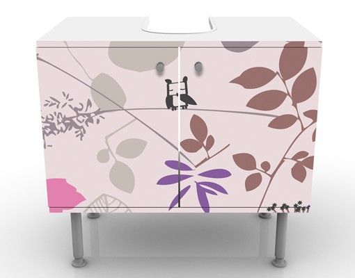Mobile sottolavabo - Living Below - Mobile bagno rosa con fiori