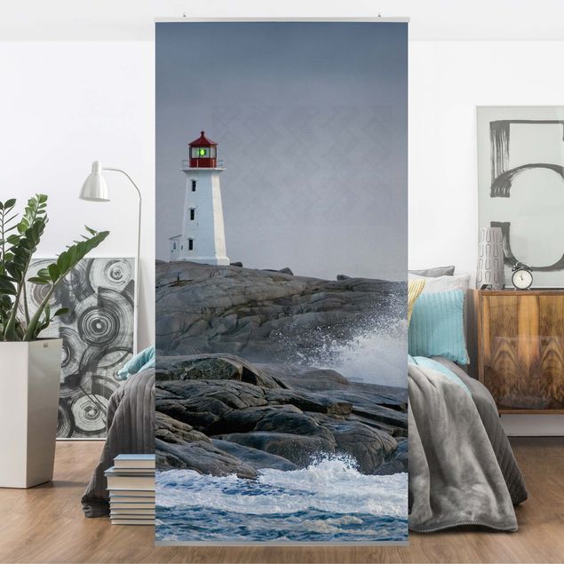 Tenda a pannello Storm Waves At The Lighthouse 250x120cm