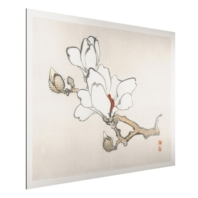 Stampa su alluminio spazzolato - Asian Vintage Disegno White Magnolia - Orizzontale 3:4