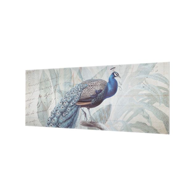 Paraschizzi in vetro - Shabby Chic Collage - Peacock