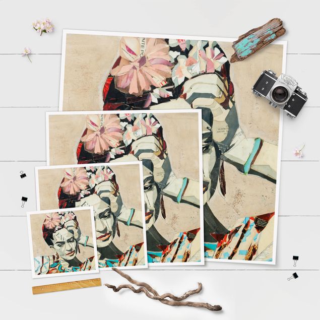 Poster - Frida Kahlo - Collage No.1 - Quadrato 1:1