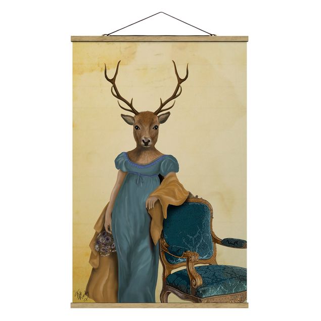 Foto su tessuto da parete con bastone - Ritratto di animali - cervi Lady - Verticale 3:2