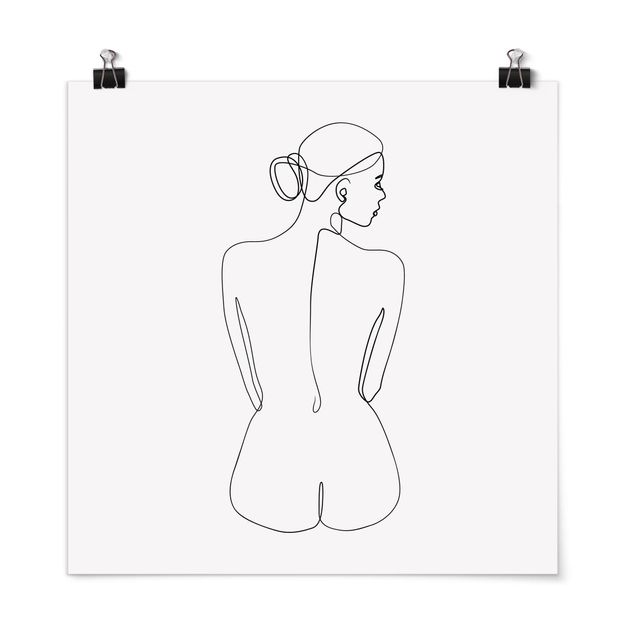 Poster - Line Art Nudes Torna Bianco e nero - Quadrato 1:1