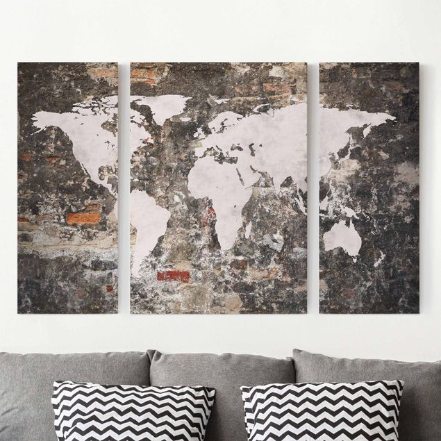 Tele mappamondo Vecchia mappa del mondo a parete