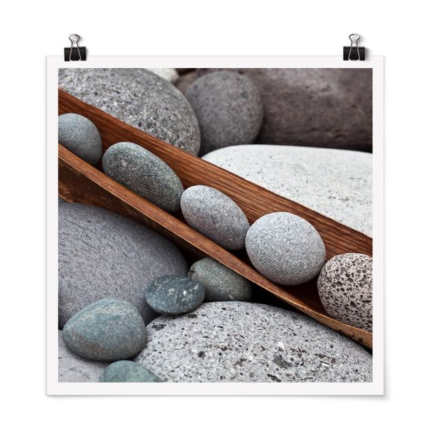 Poster - Ancora Vita Con Grey Stones - Quadrato 1:1