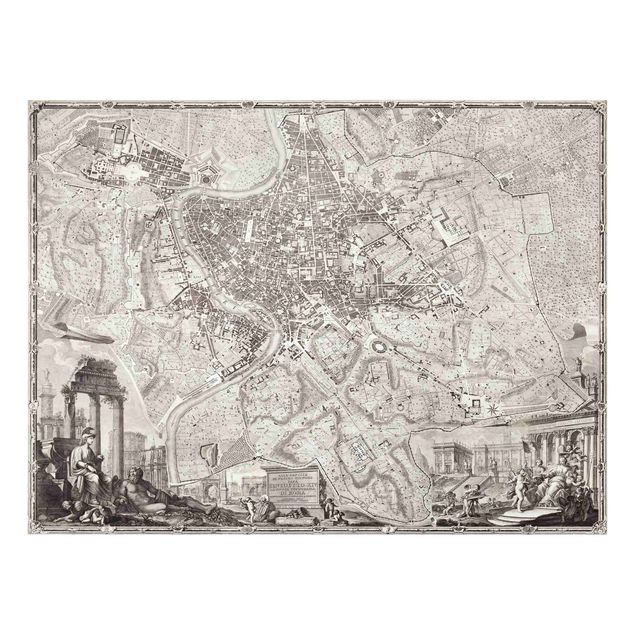 Stampa su Forex - Vintage Mappa Roma - Orizzontale 3:4