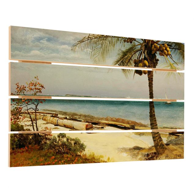 Stampa su legno - Albert Bierstadt - Costa nei tropici - Orizzontale 2:3