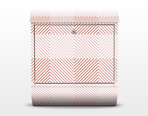 Cassetta postale Striped Pattern Design Pink 39x46x13cm