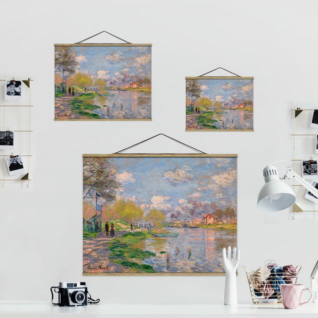 Foto su tessuto da parete con bastone - Claude Monet - Il suo - Orizzontale 3:4