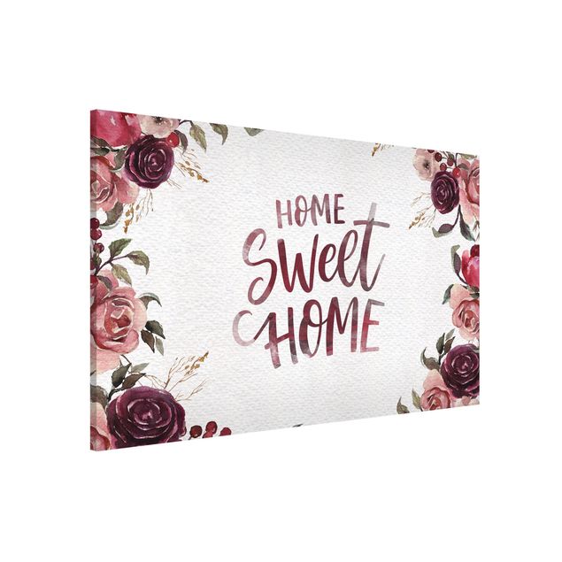 Lavagna magnetica per ufficio Home Sweet Home acquerello su carta