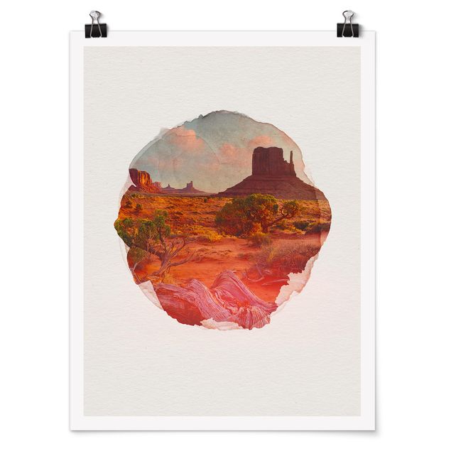 Poster - Acquerelli - Monument Valley Navajo Tribal Park Arizona - Verticale 4:3