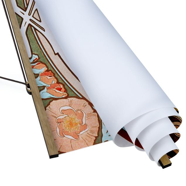 Quadro su tessuto con stecche per poster - Alfons Mucha - Primrose - Verticale 2:1