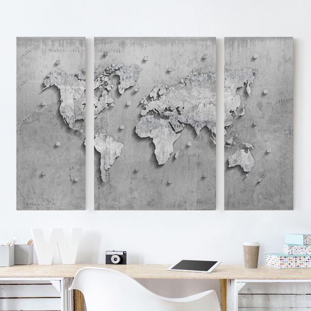 Tele mappamondo Mappa del mondo in cemento