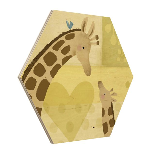 Esagono in legno - Io e mia madre - Giraffe