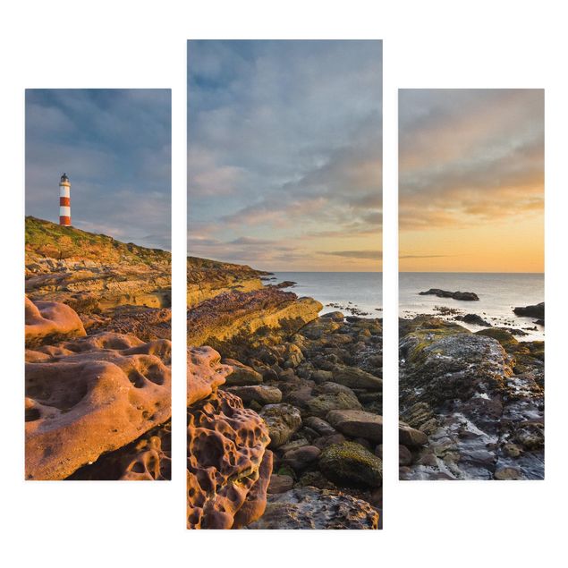 Stampa su tela Faro di Tarbat Ness e tramonto sull'oceano