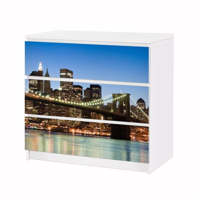 Carta adesiva per mobili IKEA - Malm Cassettiera 3xCassetti - Brooklyn Bridge in New York
