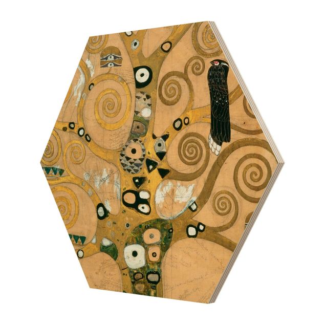 Esagono in legno - Gustav Klimt - Tree Of Life