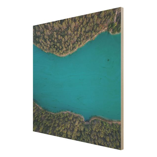 Quadro in legno - Veduta aerea - Deep Blue Sea - Quadrato 1:1