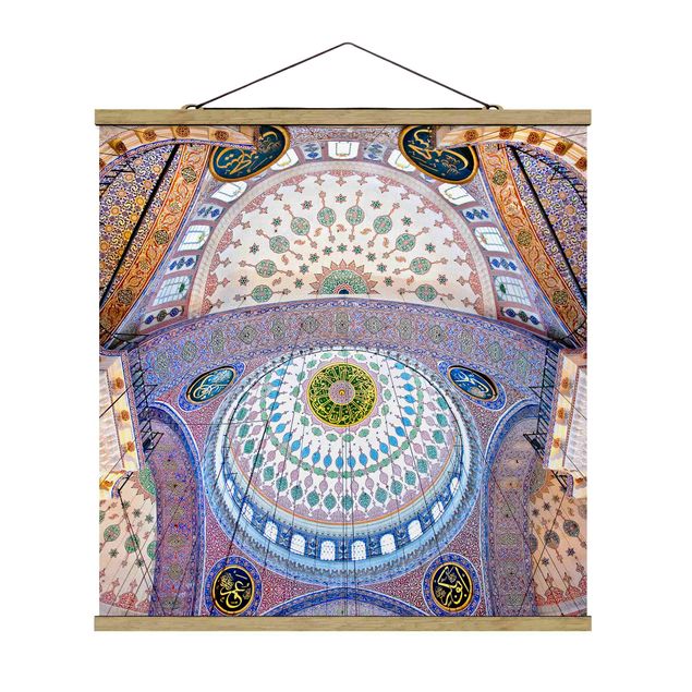 Quadro su tessuto con stecche per poster - Moschea Blu di Istanbul - Quadrato 1:1