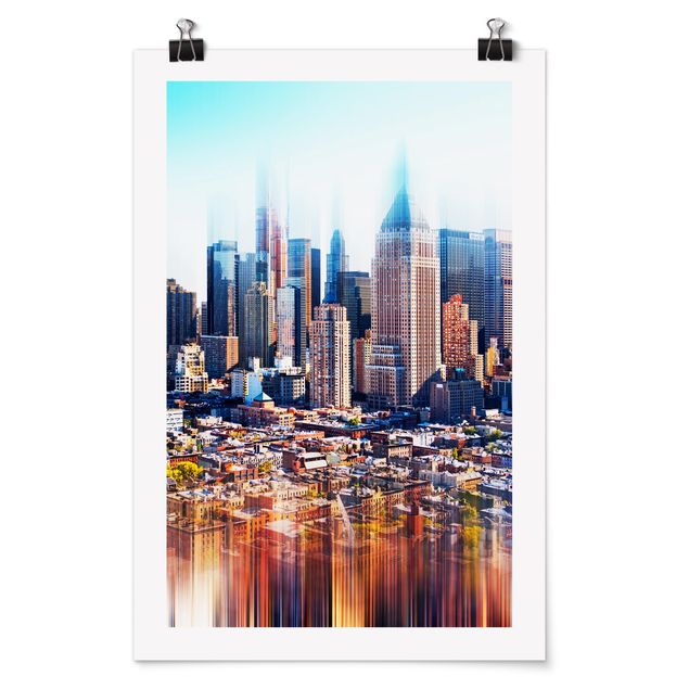 Poster - Manhattan Skyline urbano Stretch - Verticale 3:2