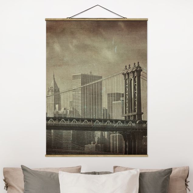 Foto su tessuto da parete con bastone - Vintage New York - Verticale 4:3