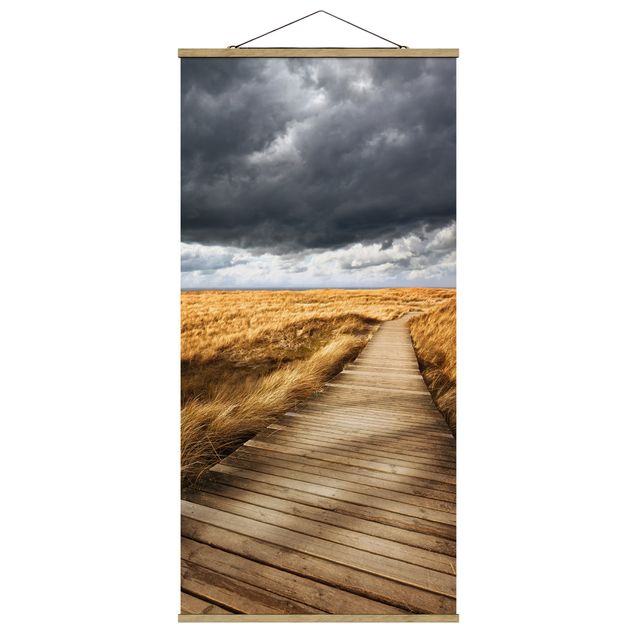 Quadro su tessuto con stecche per poster - Way nelle dune - Verticale 2:1