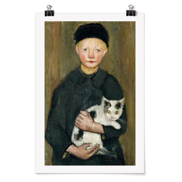 Poster - Paula Modersohn-Becker - Ragazzo con il gatto - Verticale 3:2