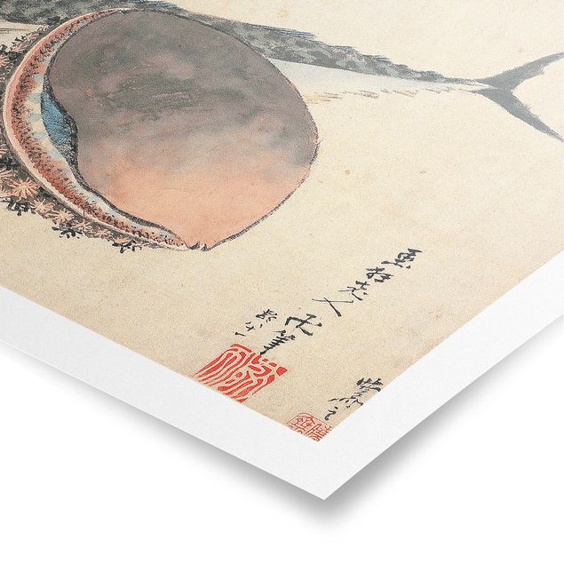 Poster - Katsushika Hokusai - Conchiglie sgombro e del mare - Orizzontale 2:3