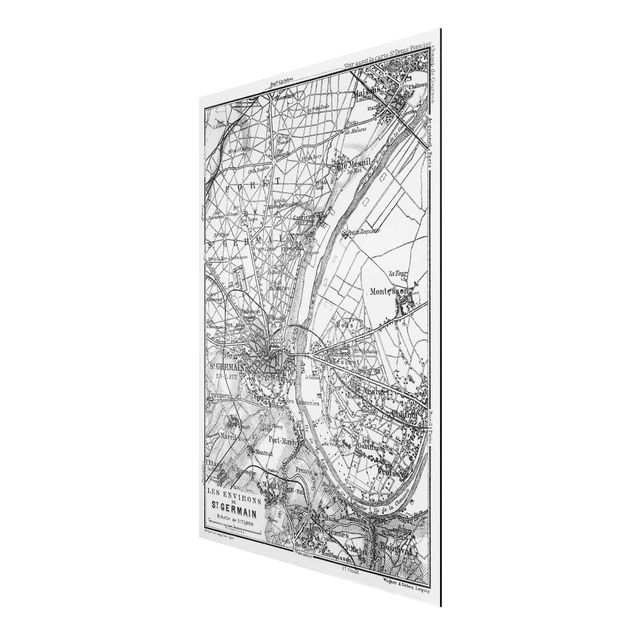 Stampa su alluminio - Mappa di Saint-Germain a Parigi