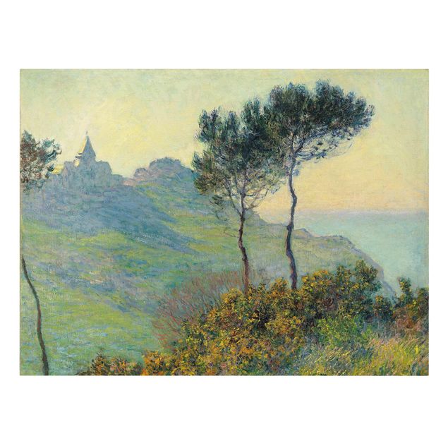 Stampe su tela Claude Monet - La chiesa di Varengeville al sole della sera
