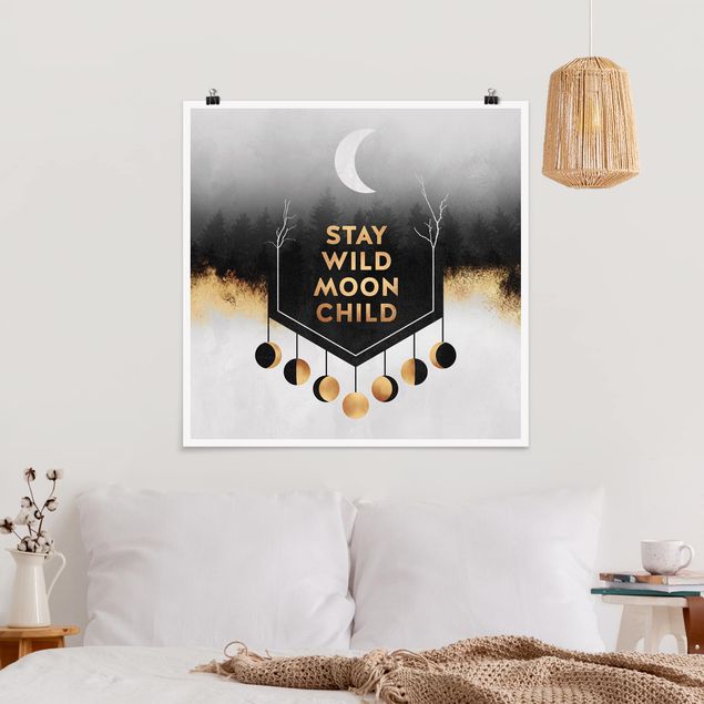 Poster - Rimanere selvaggio Moon Child - Quadrato 1:1