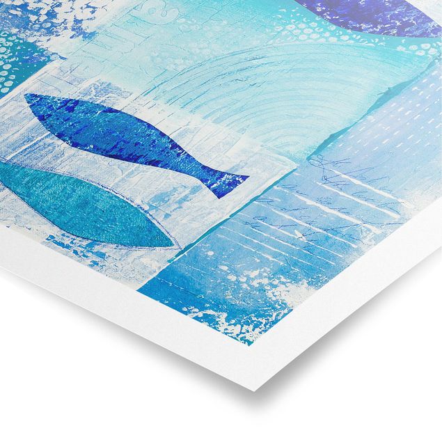 Poster - Pesce In The Blue - Quadrato 1:1