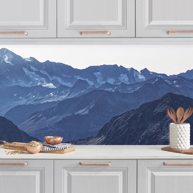 Rivestimenti cucina pannello Vista panoramica delle montagne blu