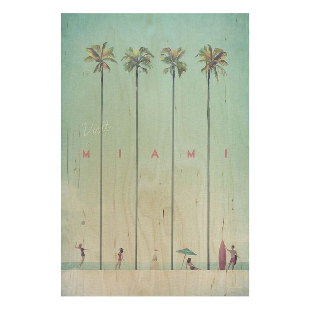 Stampa su legno - Poster viaggio - Miami - Verticale 3:2