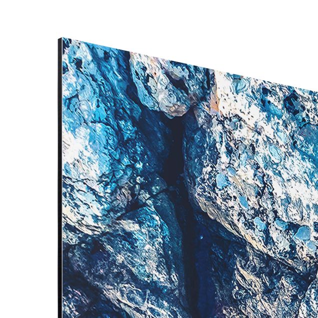 Stampa su alluminio - Top View costa rocciosa colorata