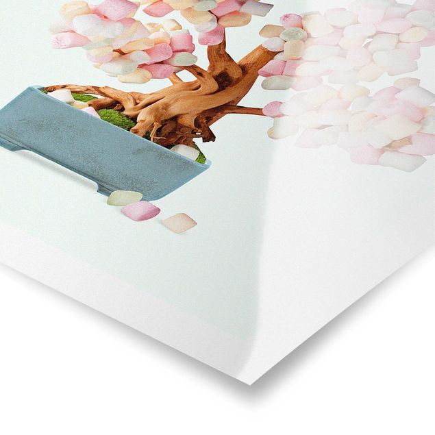 Poster - Bonsai con marshmallow - Quadrato 1:1