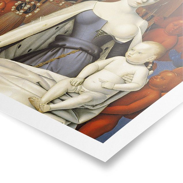 Poster - Jean Fouquet - La Madonna in trono - Quadrato 1:1