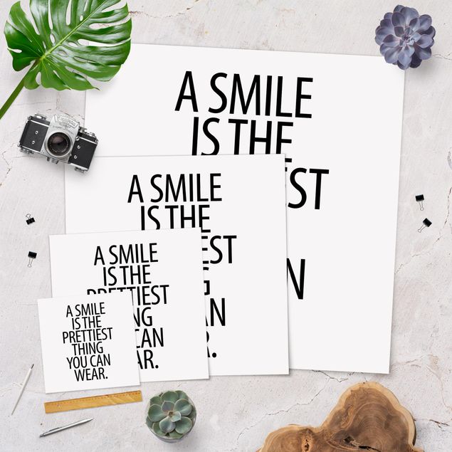 Poster - Un sorriso è la più bella cosa Sans Serif - Quadrato 1:1
