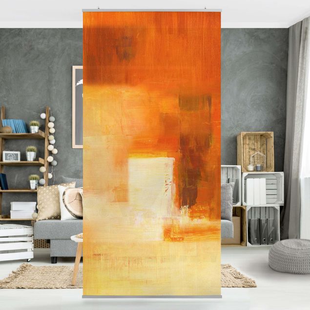 Tenda a pannello - Petra Schüßler - Composition In Orange And Brown 03 - 250x120cm