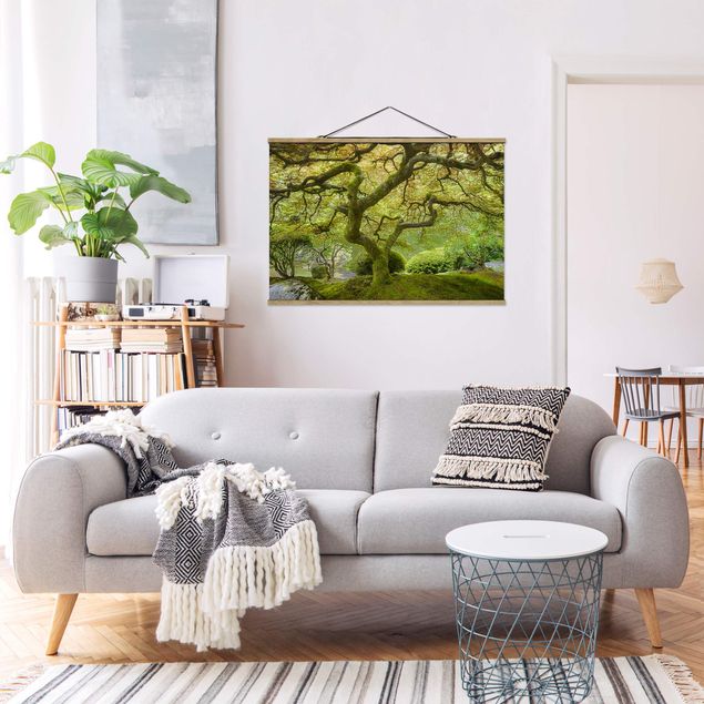 Foto su tessuto da parete con bastone - Verde Giardino Giapponese - Orizzontale 2:3