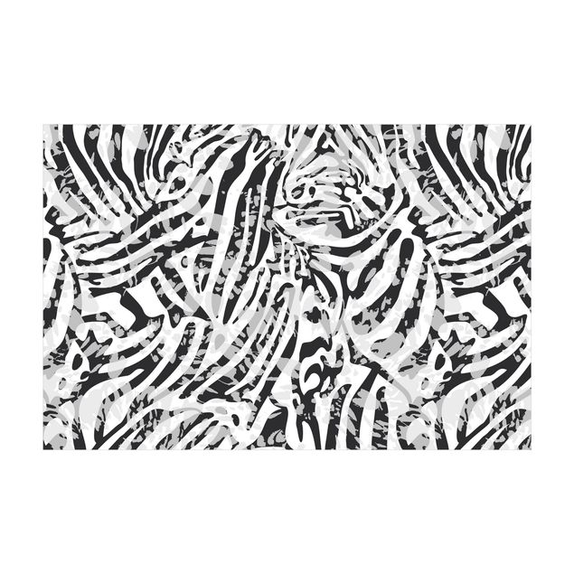 Tappeti grigi Motivo zebrato in tonalità di grigio