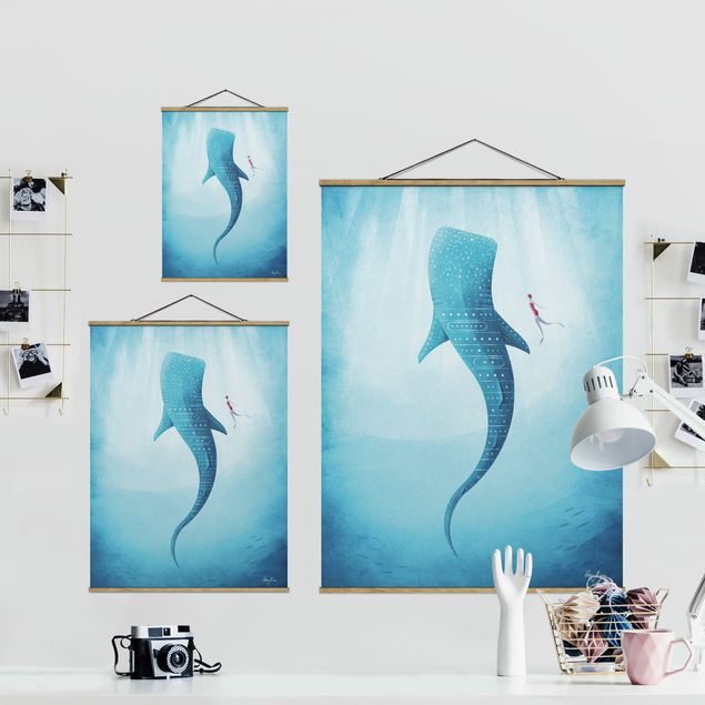 Foto su tessuto da parete con bastone - Lo squalo balena - Verticale 4:3