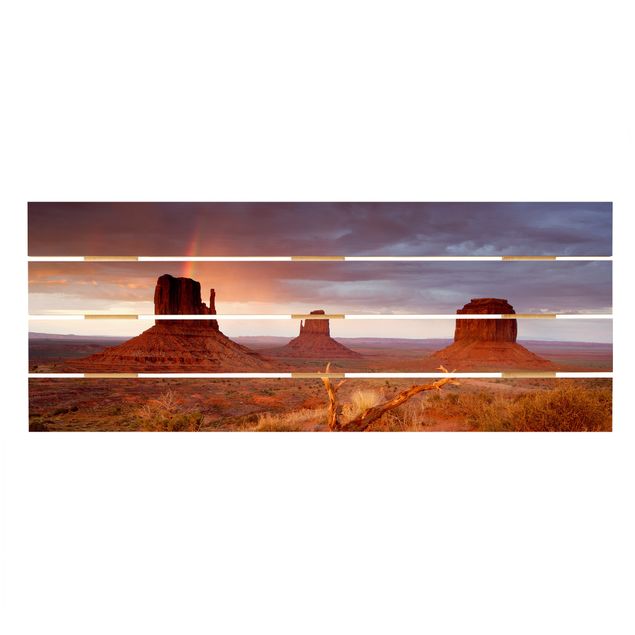 Stampa su legno - Monument Valley al tramonto - Orizzontale 2:5