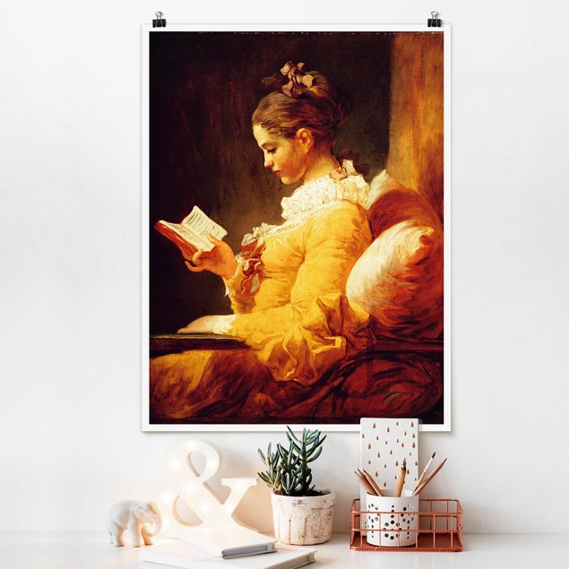 Riproduzioni di Jean Honoré Fragonard Jean Honoré Fragonard - Giovane ragazza che legge